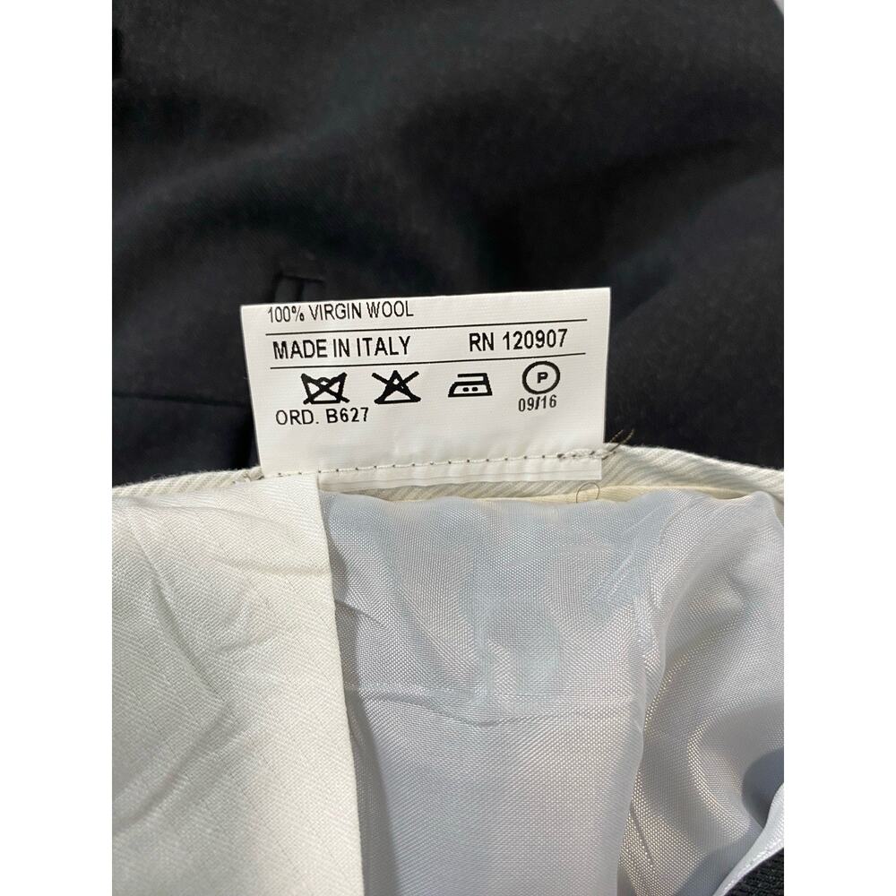 Santorelli Italy Luxury Serge Romeo Flat Front Wool Dress Pants Charcoal 40X29.5 - Picture 9 of 11